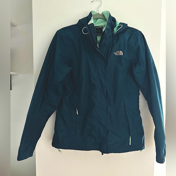 The North Face Turquoise Rain Jacket - Picture 1 of 4